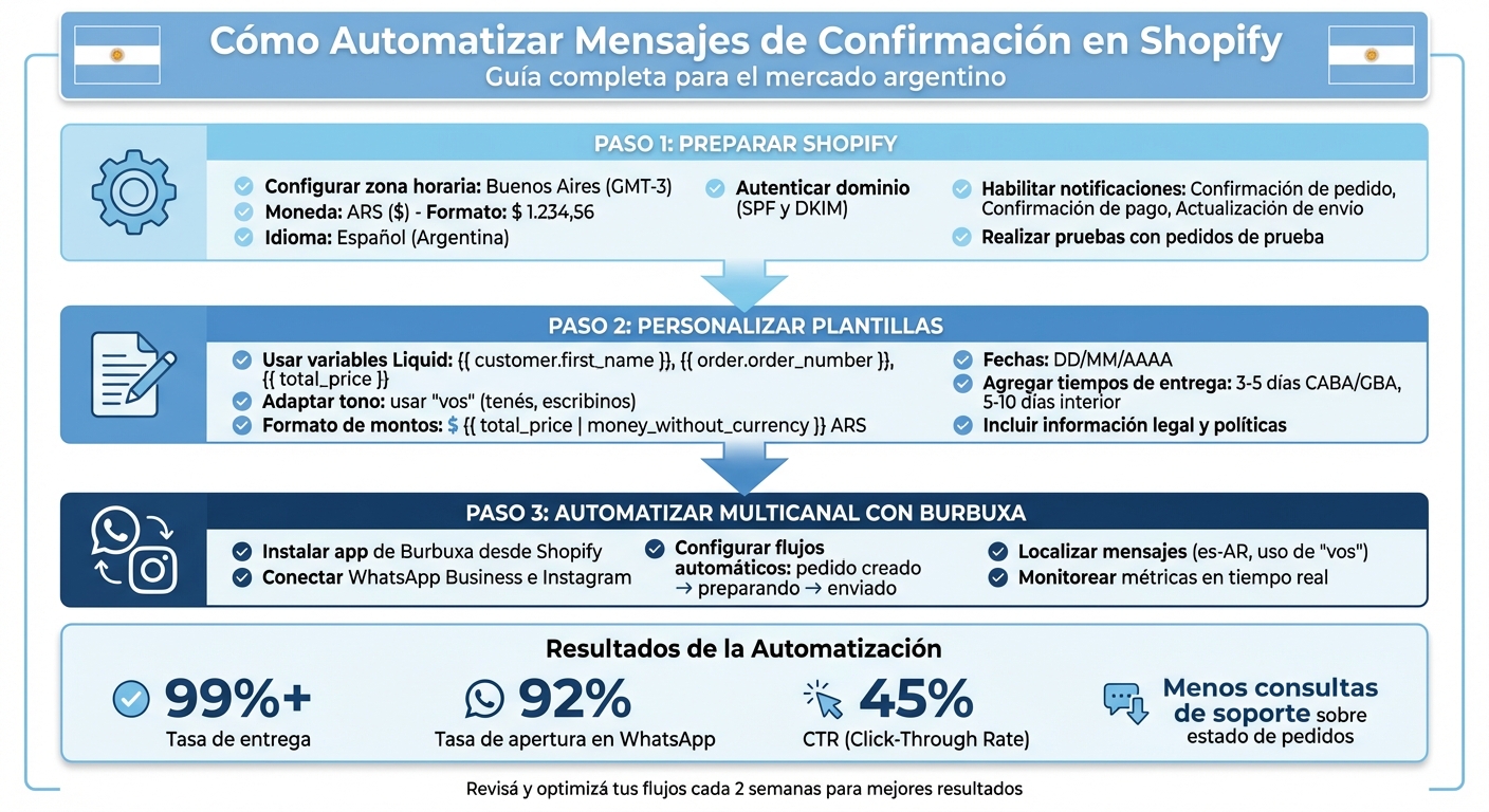 Guía paso a paso para automatizar mensajes de confirmación en Shopify para Argentina