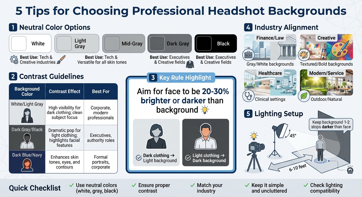 Professional Headshot Background Guide: Colors, Contrast Effects, and Industry Best Practices