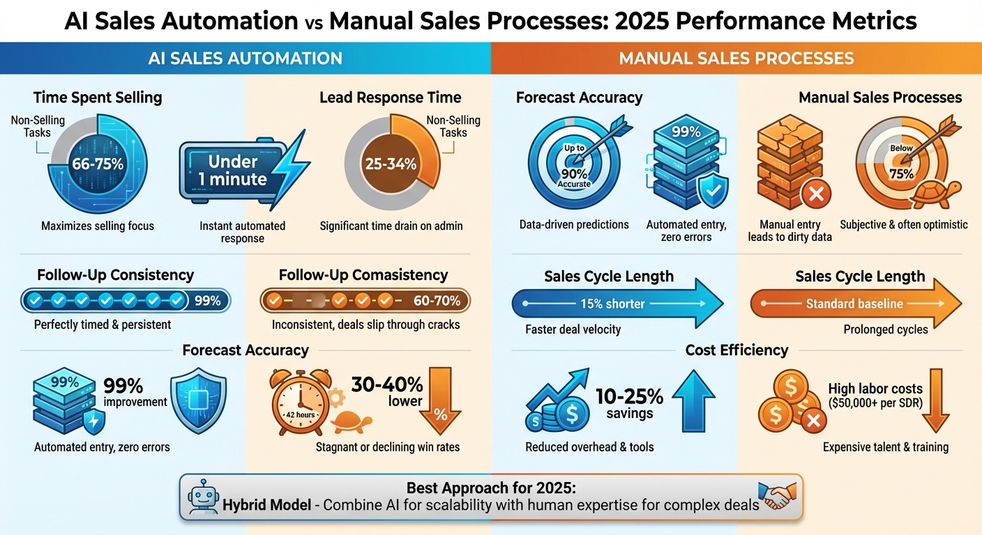 AI Sales Automation vs Manual Sales Processes: 2025 Performance Metrics Comparison