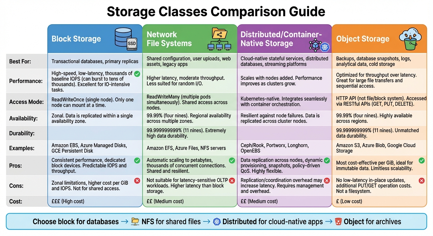 Storage Classes Comparison for Stateful Applications: Performance, Access Patterns, and Cost