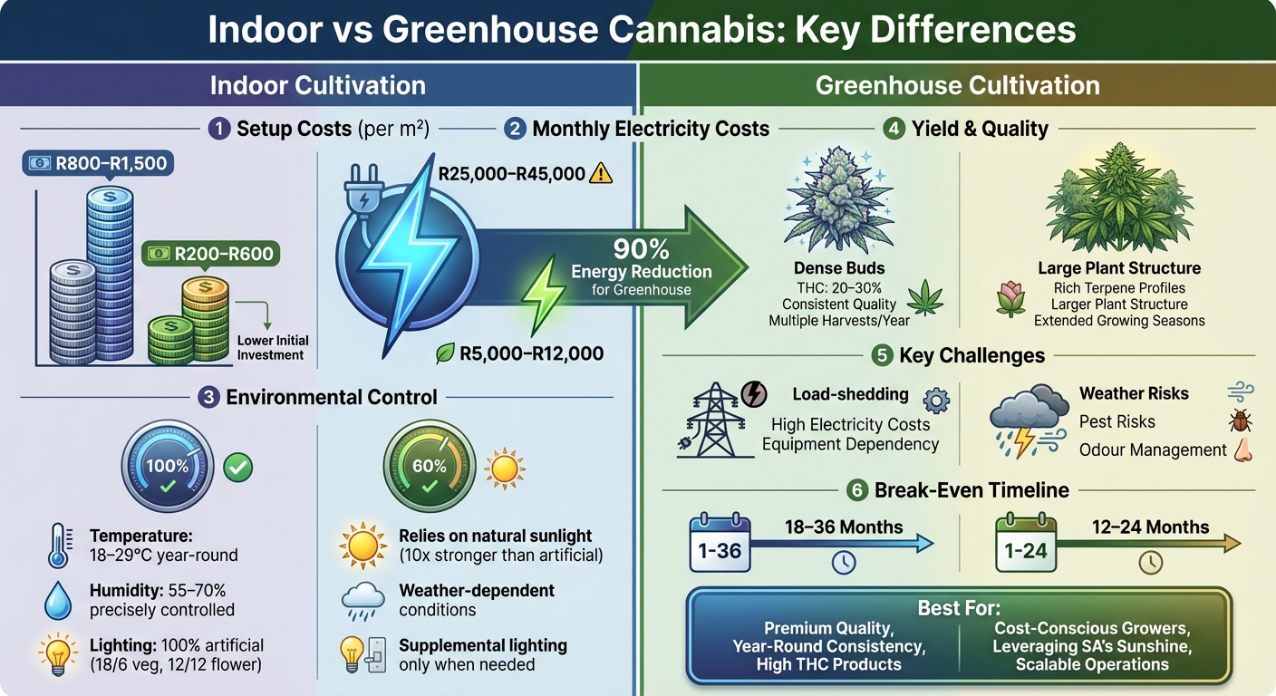 Indoor vs Greenhouse Cannabis Cultivation: Cost, Yield, and Control Comparison