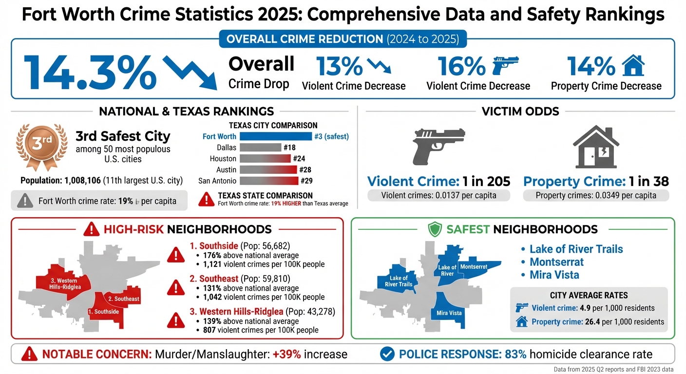 Fort Worth Crime Statistics 2025: Safety Rankings and Crime Rate Comparisons
