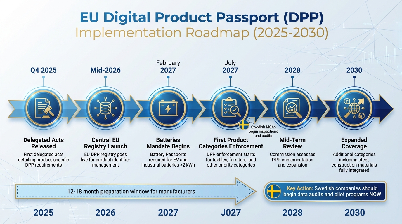 EU Digital Product Passport Implementation Timeline 2025-2030