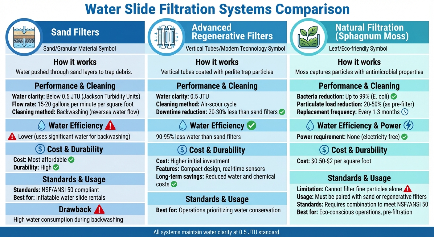 Water Slide Filtration Systems Comparison: Sand vs Regenerative vs Natural Filters
