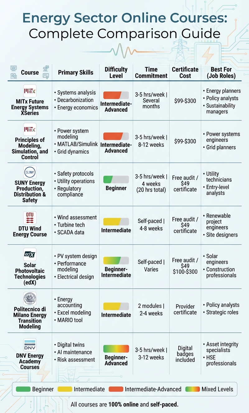 Online Energy Sector Courses Comparison: Skills, Duration, and Certification