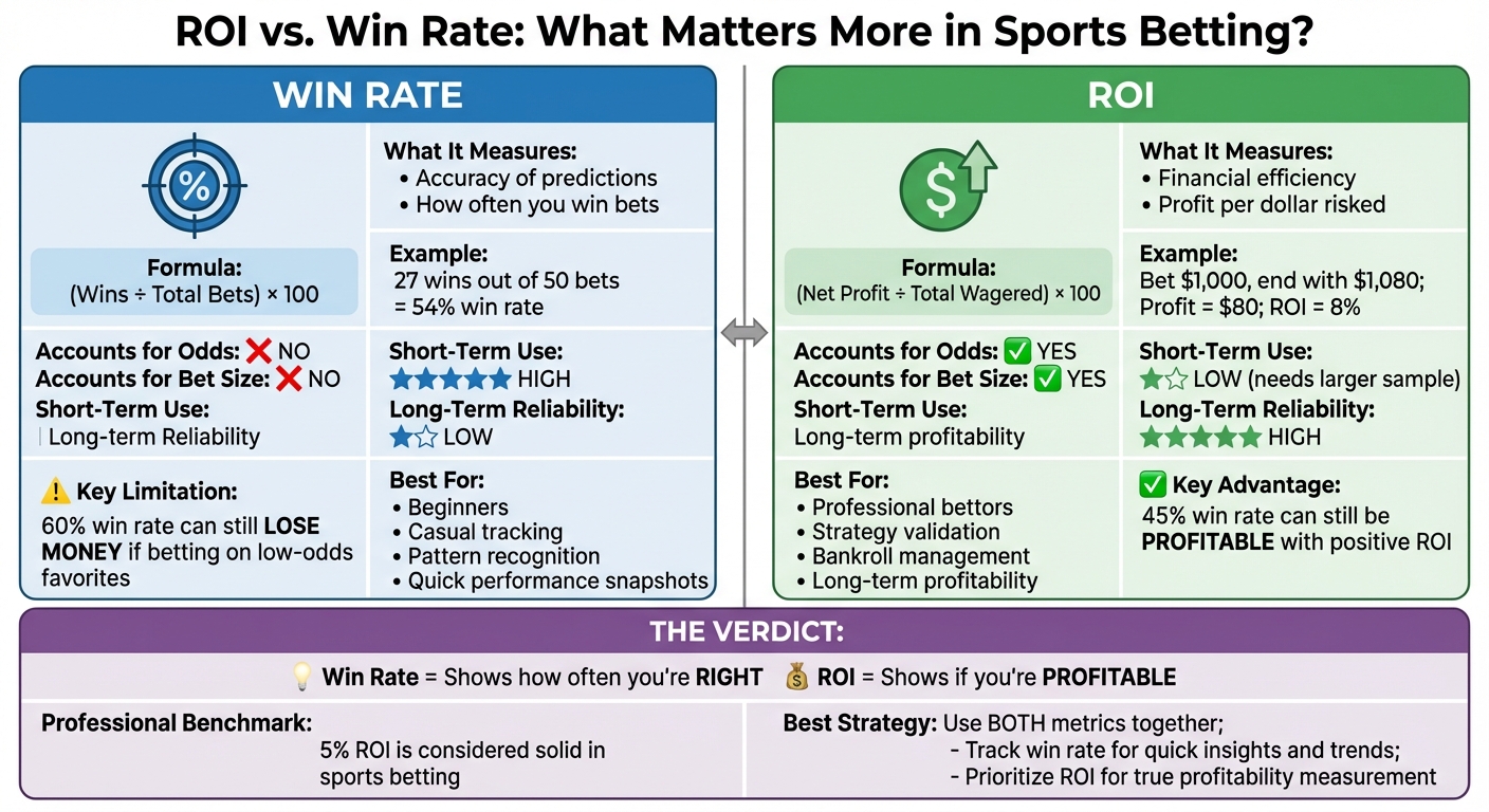 ROI vs Win Rate in Sports Betting: Complete Comparison Guide