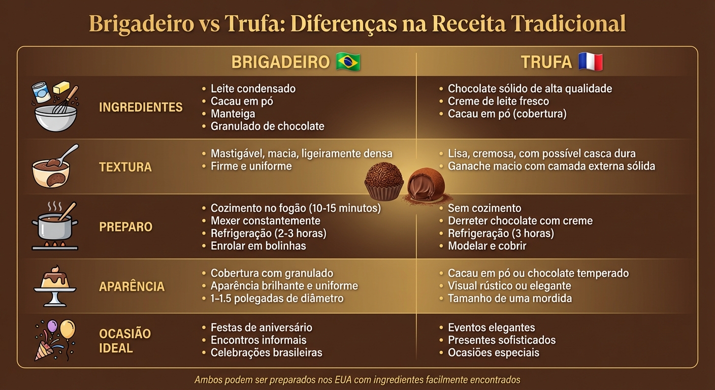 Brigadeiro vs Trufa: Complete Comparison of Ingredients, Texture, and Preparation