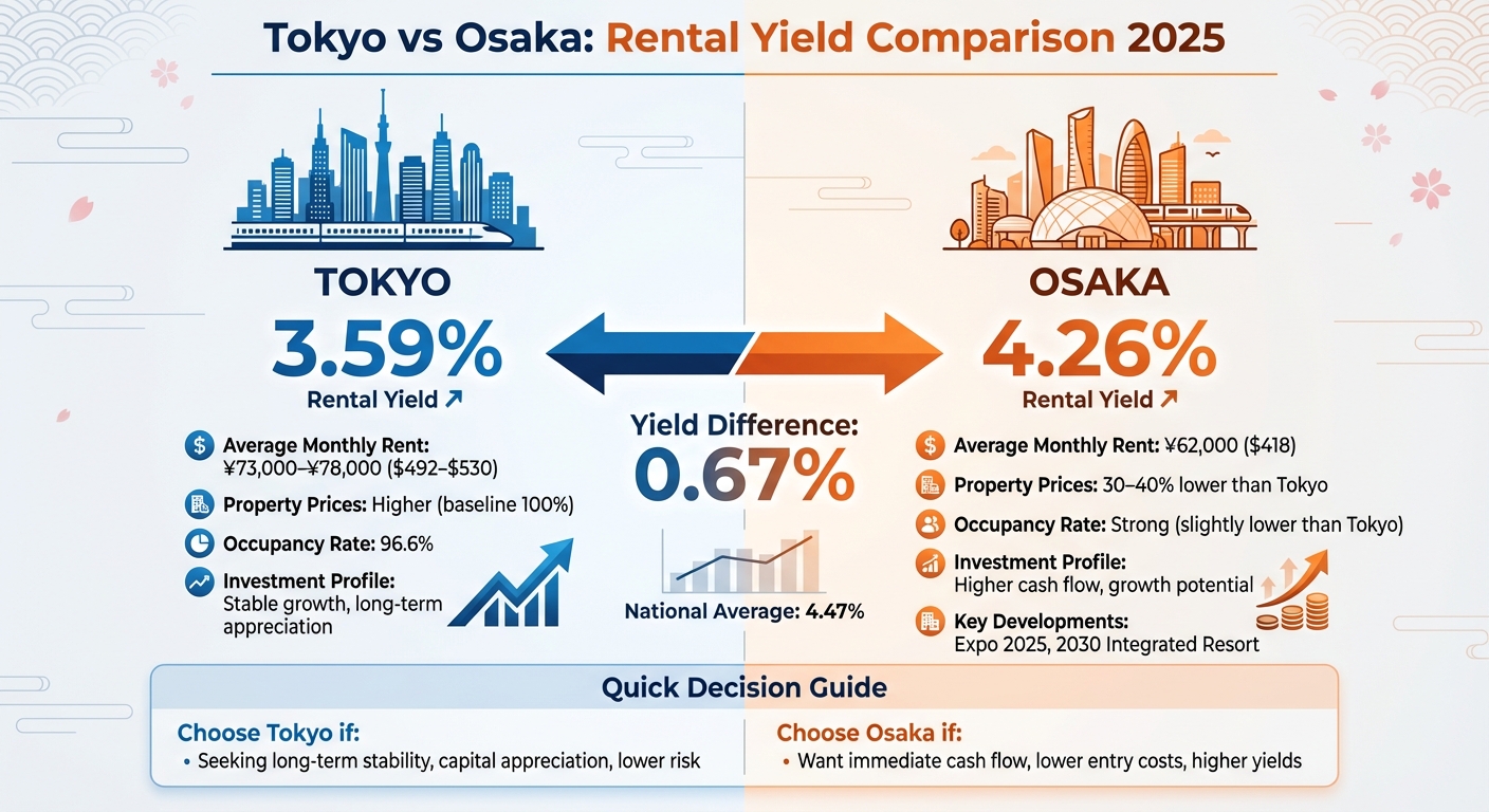 Tokyo vs Osaka Rental Yields Comparison 2025