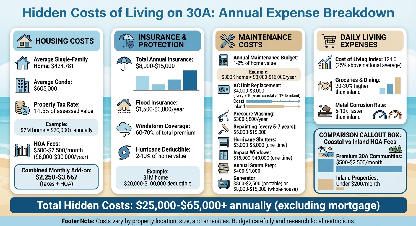 Annual Hidden Costs of Living on 30A Florida Breakdown