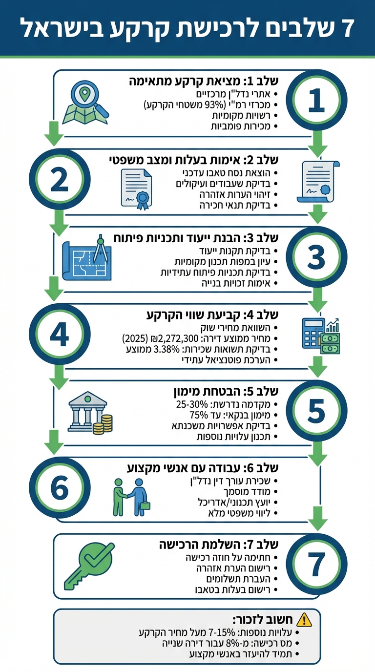 7 שלבים לרכישת קרקע בישראל - מדריך מהיר