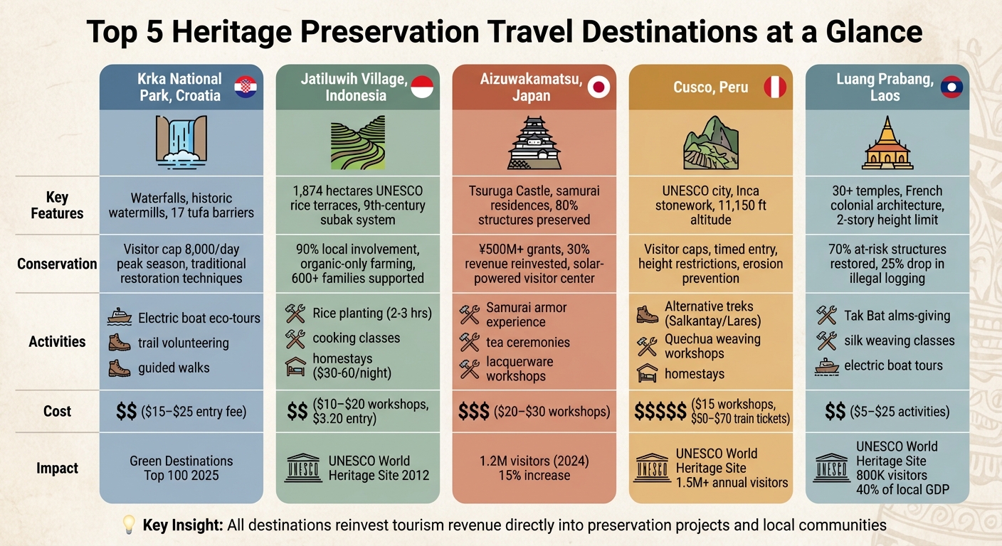 Heritage Preservation Travel Destinations Comparison: Conservation Efforts and Visitor Activities