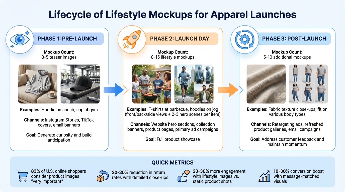 Lifestyle Mockup Strategy for Apparel Launch Phases