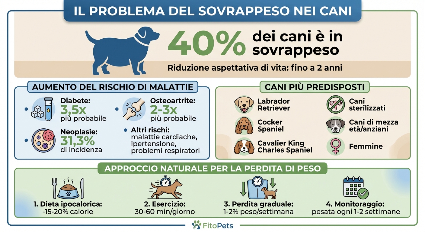 Statistiche sul Sovrappeso nei Cani e Rischi per la Salute
