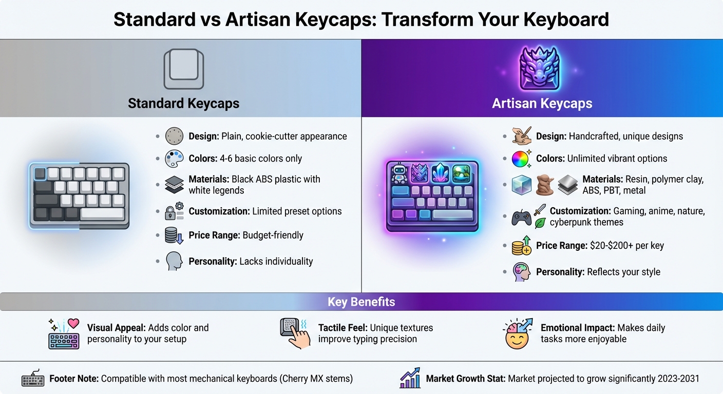 Standard vs Artisan Keycaps: Key Differences and Benefits