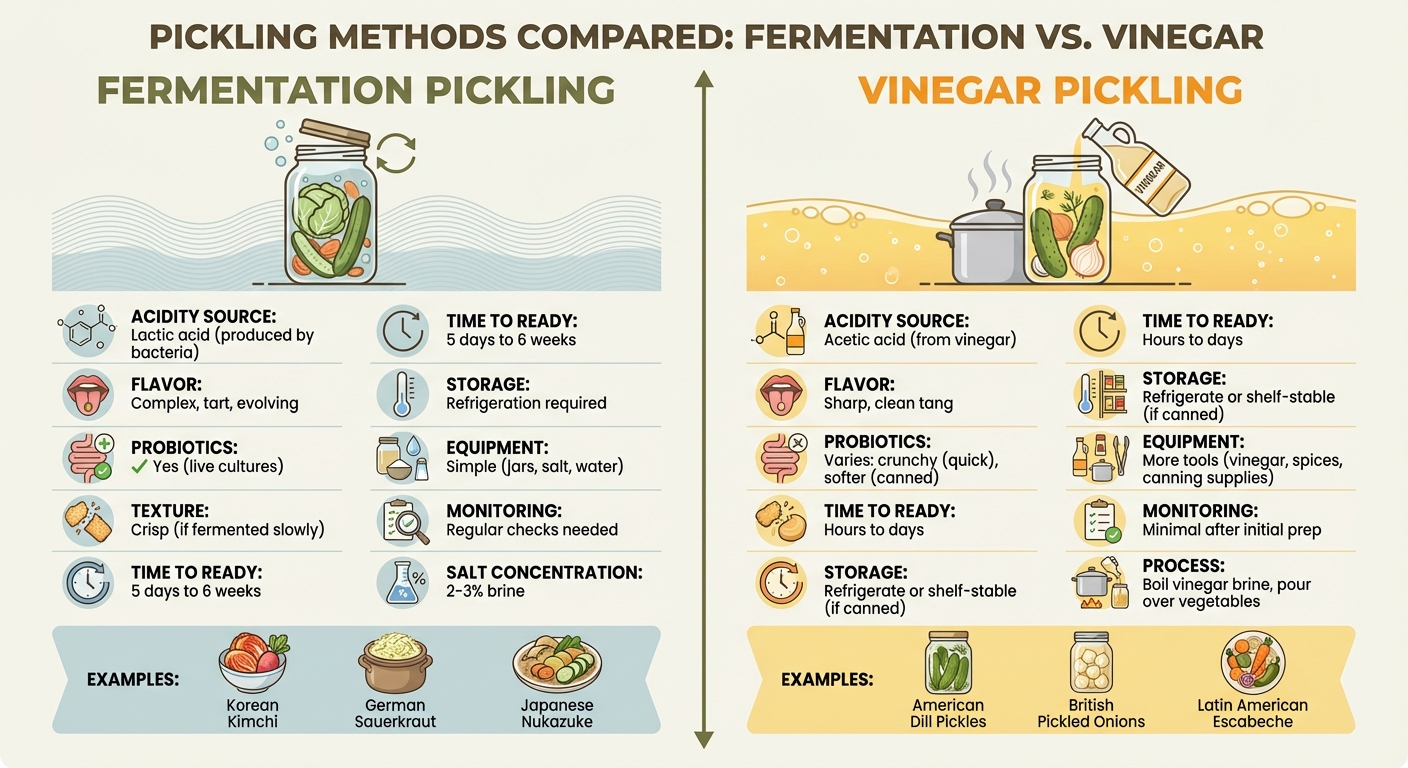Fermentation vs Vinegar Pickling: Key Differences Comparison Chart
