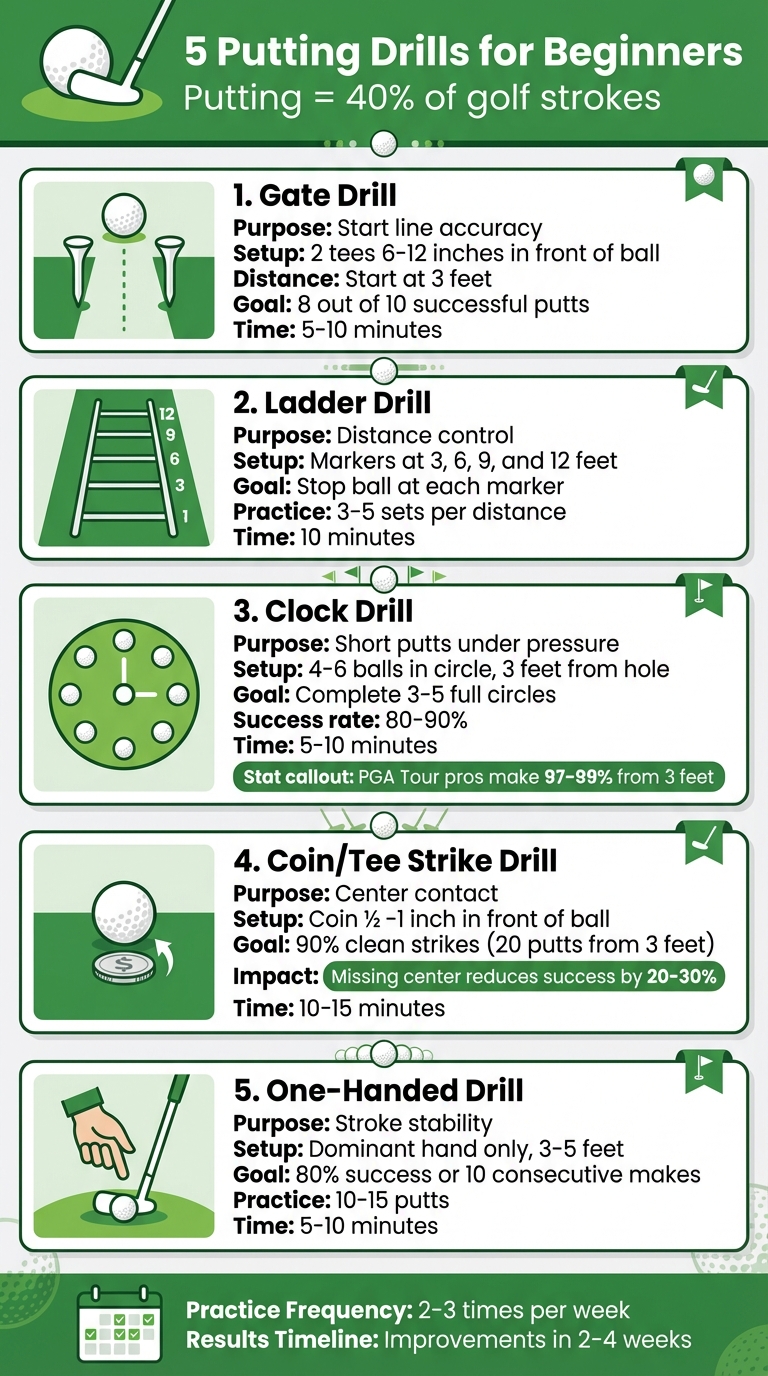 5 Essential Putting Drills for Beginner Golfers