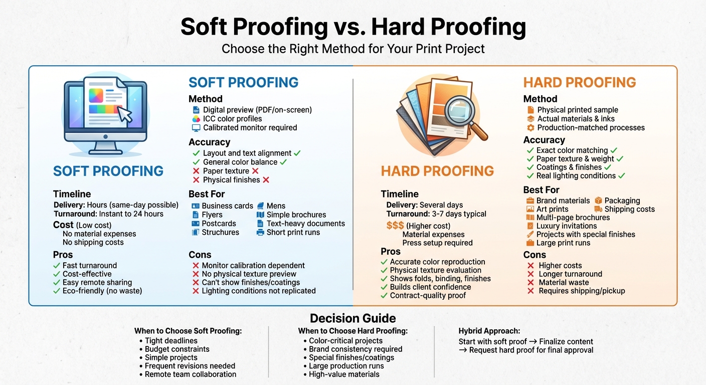 Soft Proofing vs Hard Proofing Comparison Chart