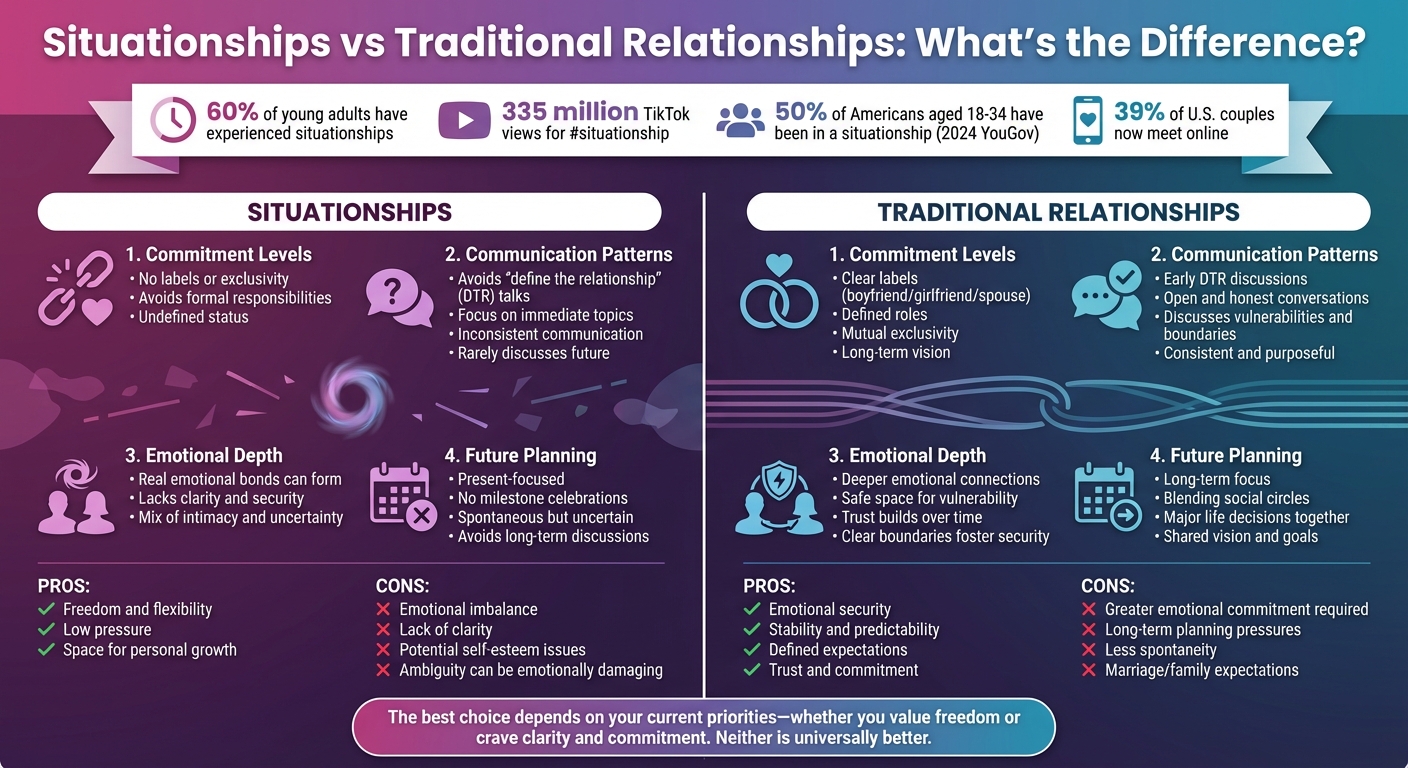 Situationships vs Traditional Relationships: Key Differences Compared