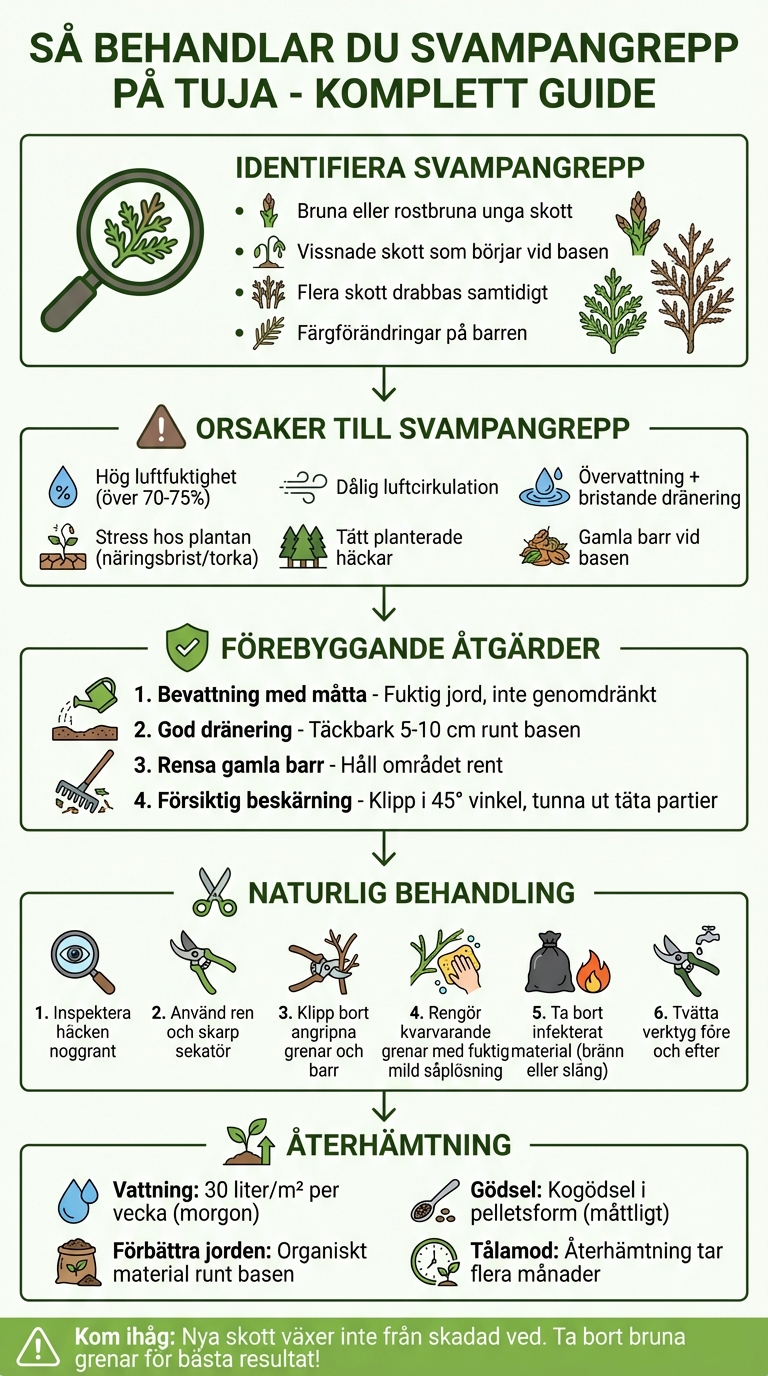 Steg-för-steg guide: Behandla och förebygg svampangrepp på tuja