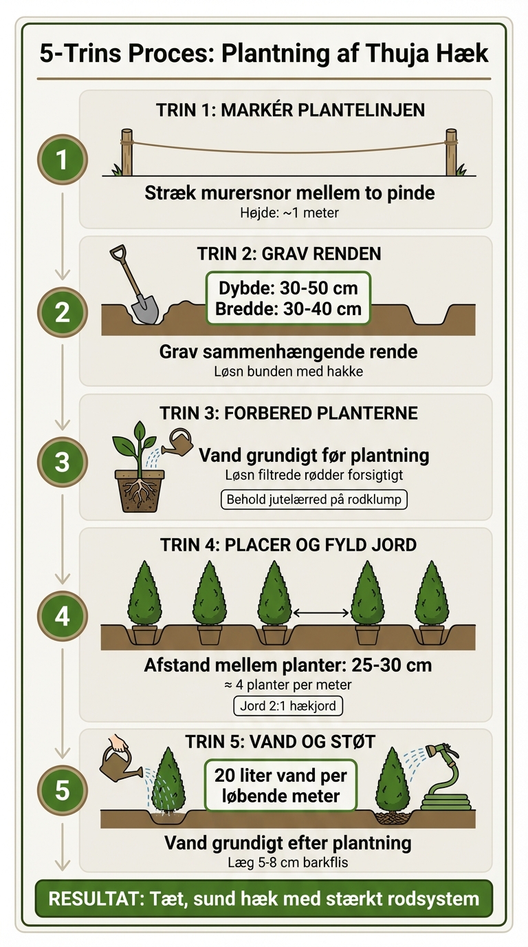 5 trin til at plante thuja hæk korrekt