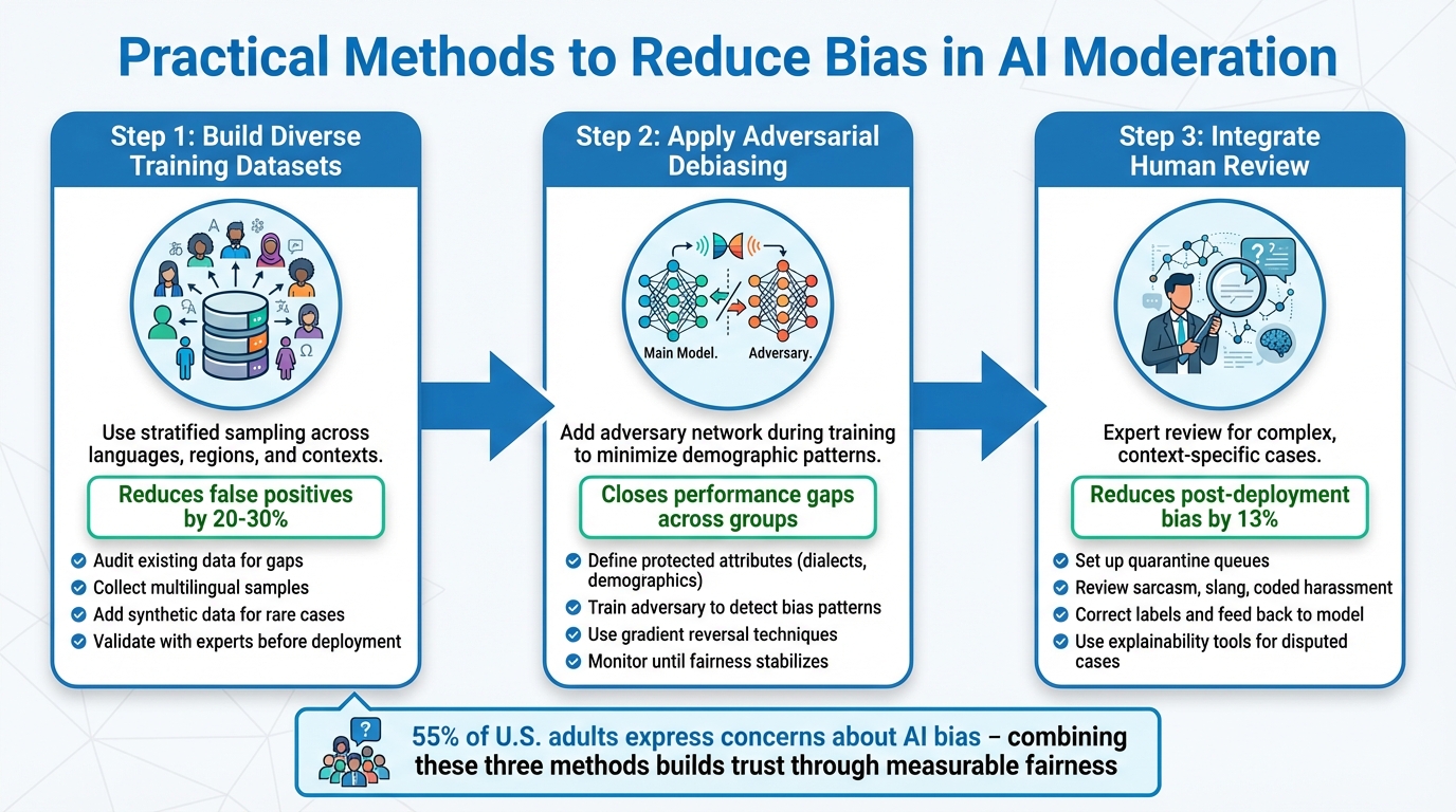 Three-Step Framework for Reducing AI Moderation Bias