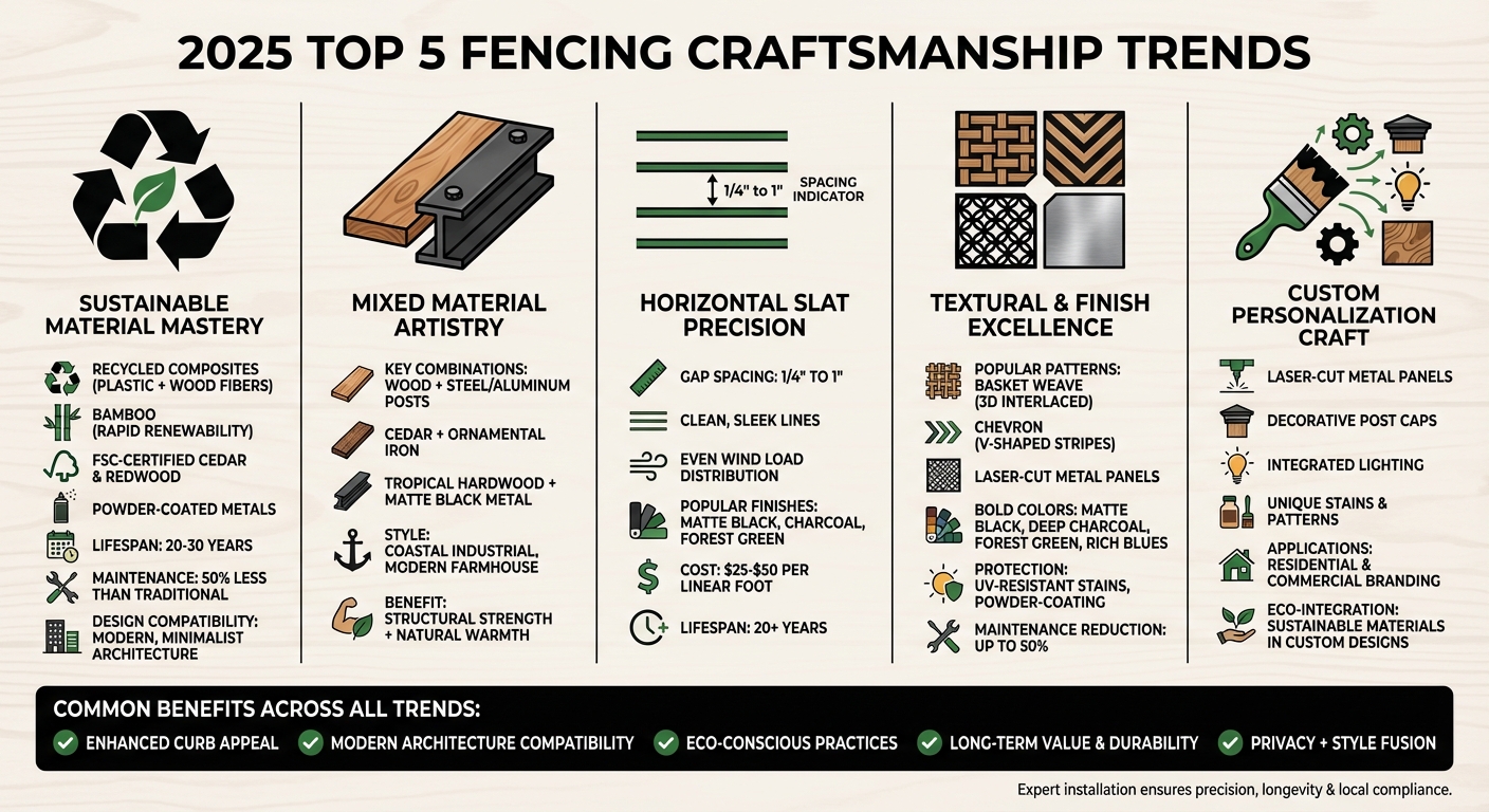 Top 5 Fencing Craftsmanship Trends 2025: Materials, Durability & Design