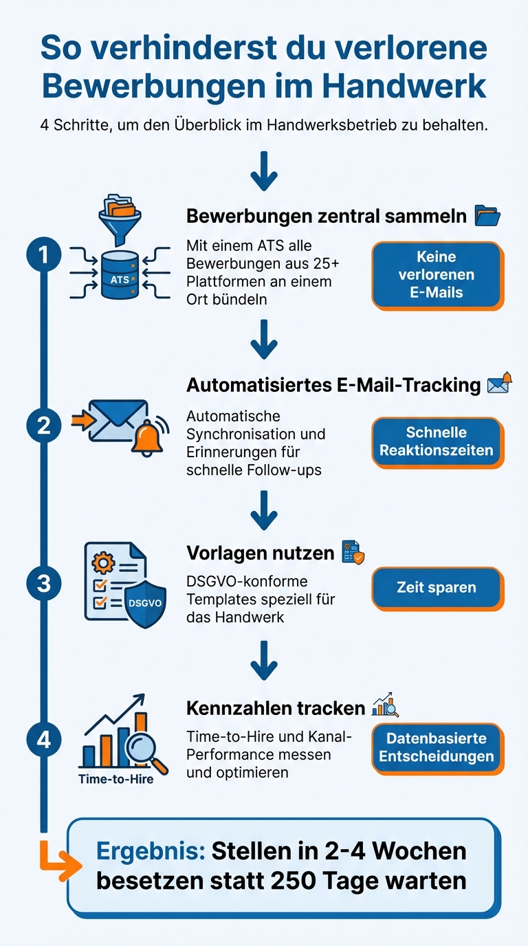 4 Schritte gegen verlorene Bewerbungen im Handwerk
