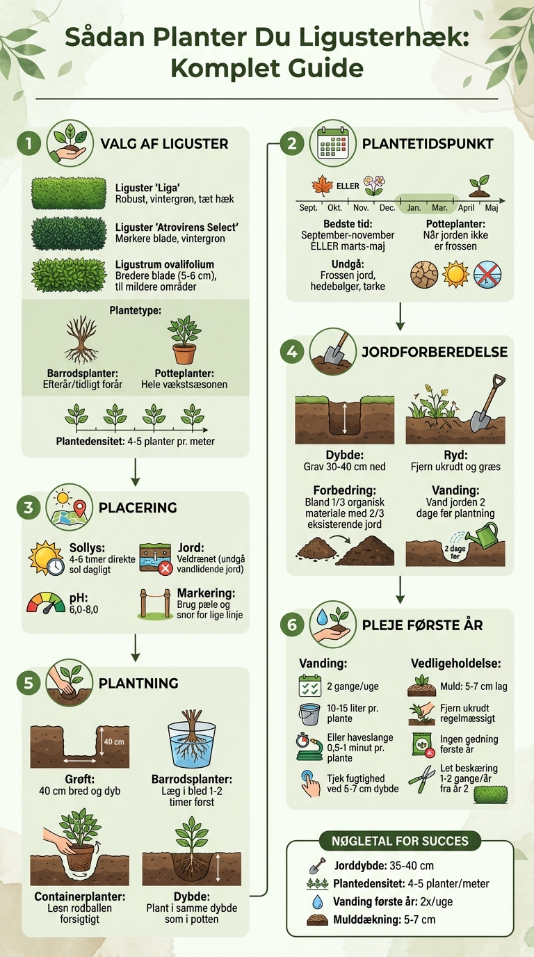 Trin-for-trin guide til plantning af ligusterhæk