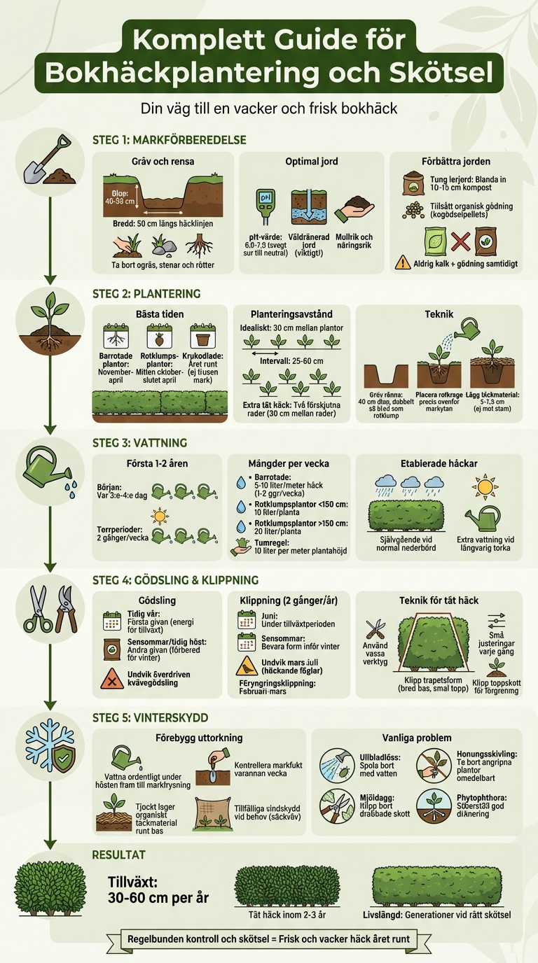 Guide för bokhäck: Plantering och skötsel steg för steg