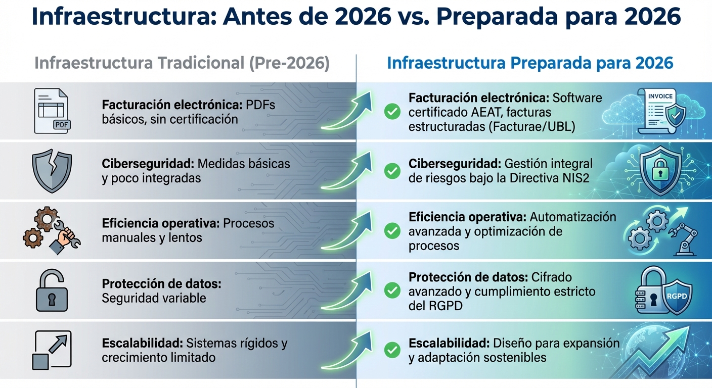 Infraestructura Digital: Tradicional vs Preparada para 2026