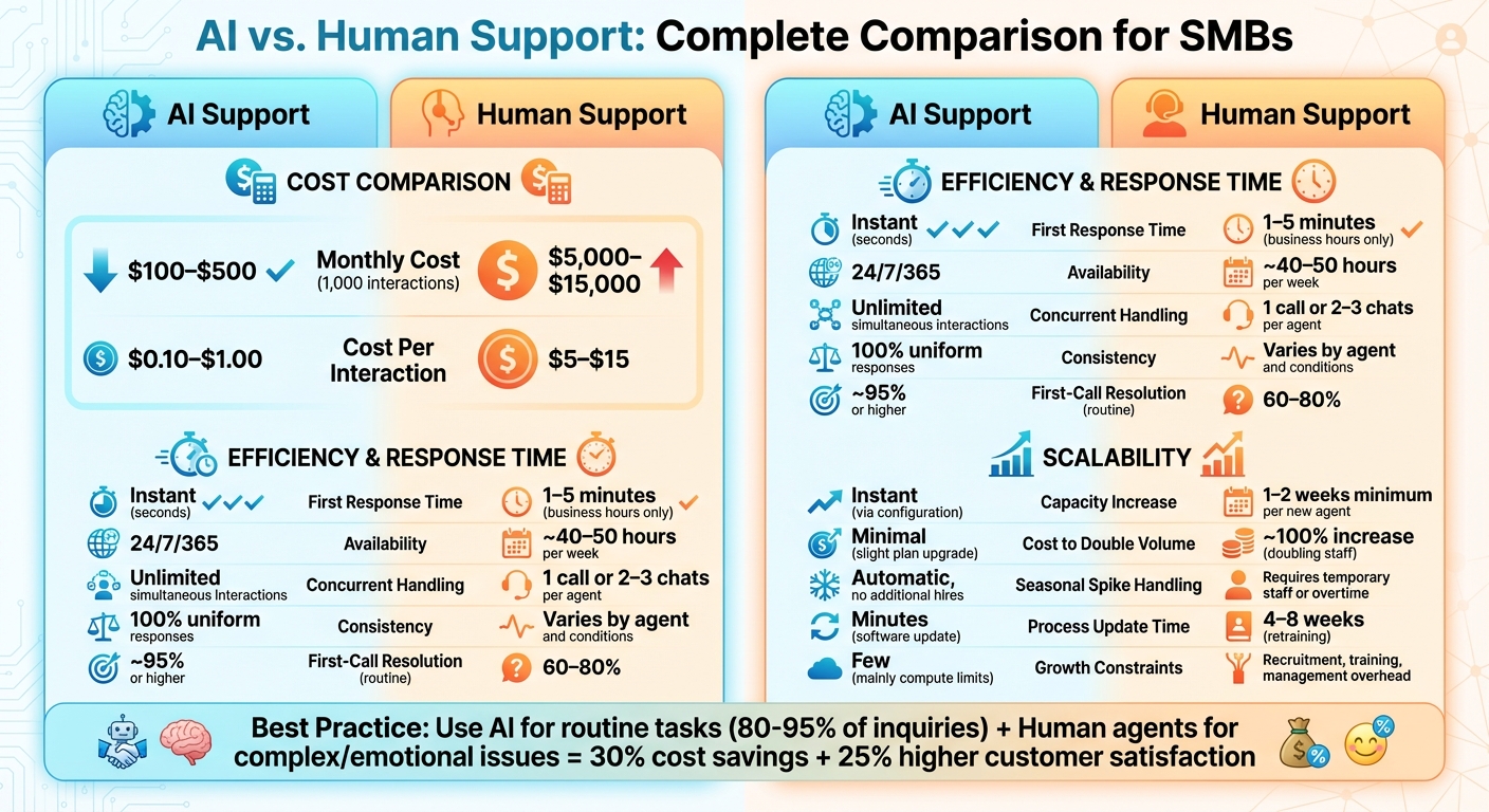 AI vs Human Customer Support: Cost, Efficiency and Scalability Comparison