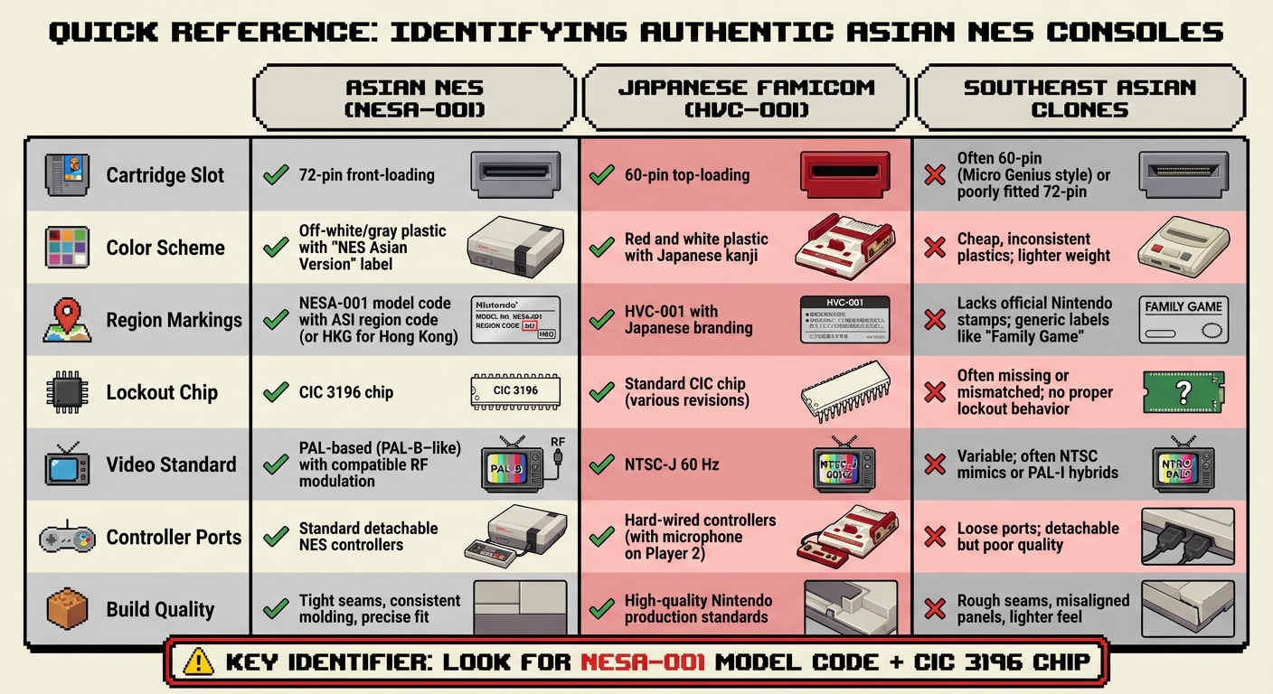Asian NES vs Famicom vs Clone Consoles: Visual Identification Guide