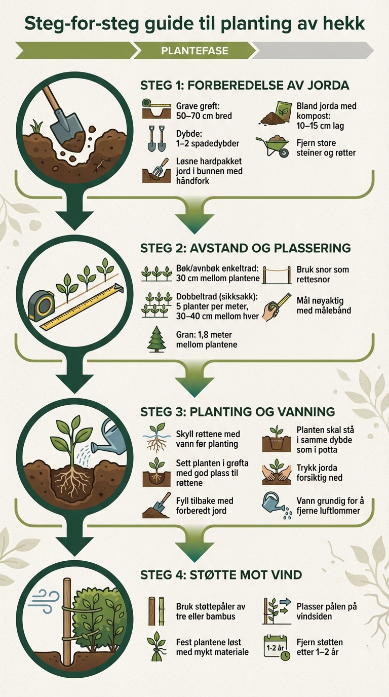Steg-for-steg guide til planting av hekk