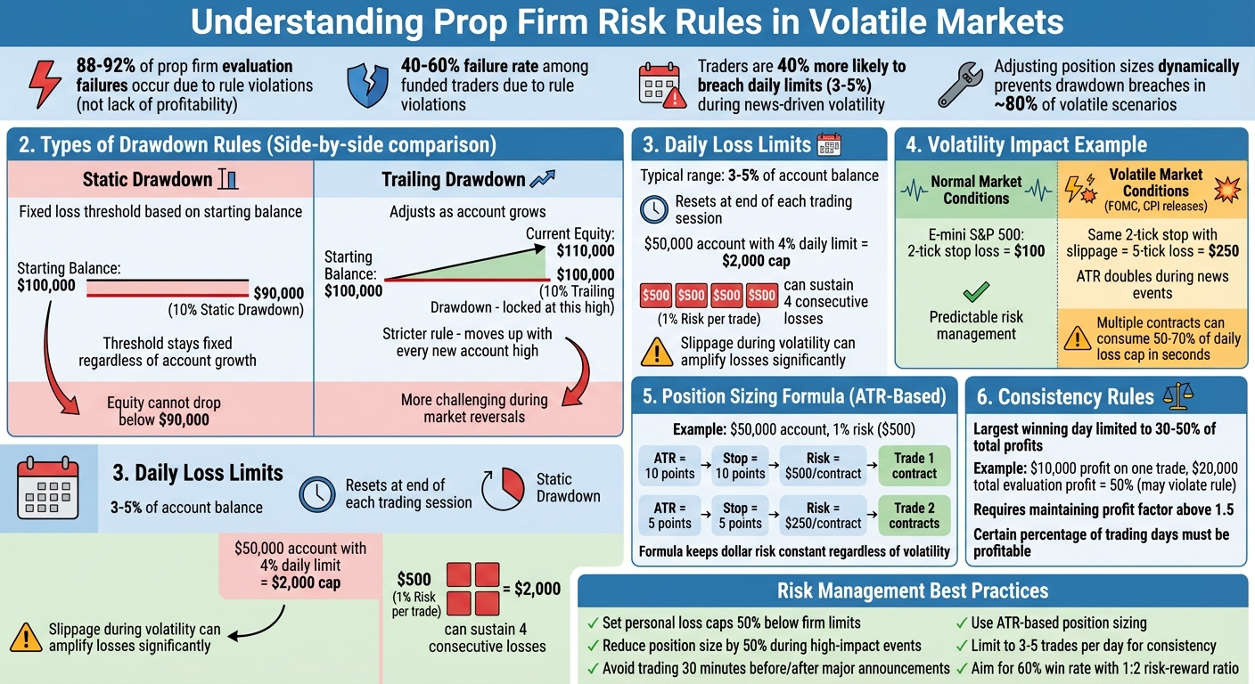Prop Firm Risk Rules Comparison: Drawdown Types and Daily Loss Limits