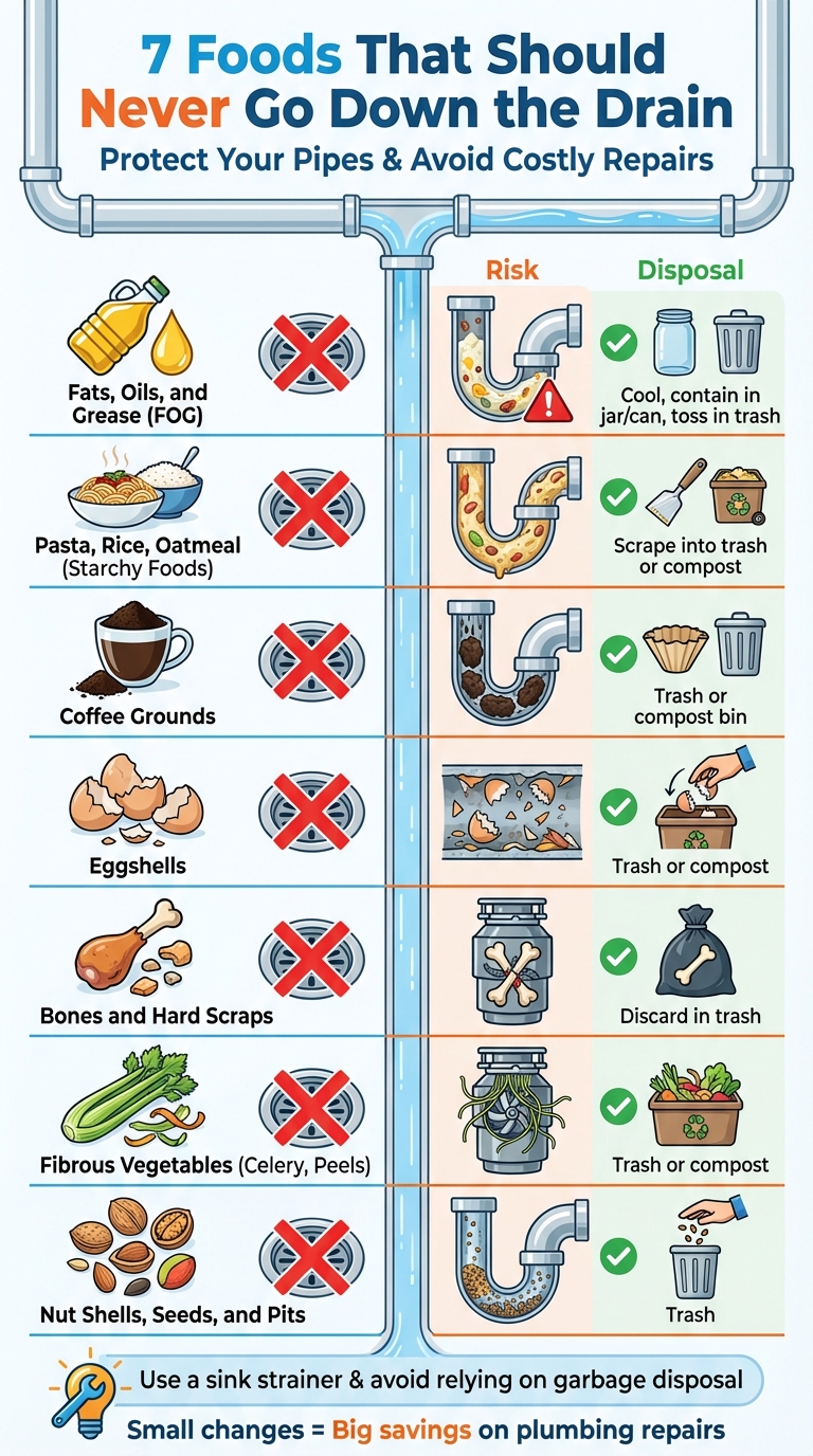 7 Foods That Clog Drains and How to Dispose of Them Properly