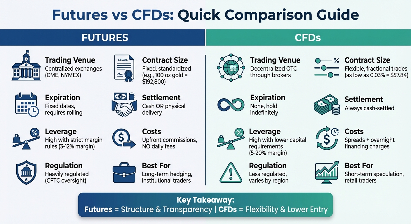 Futures vs CFDs Trading Comparison Chart