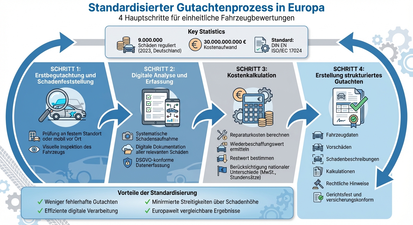 Standardisierter Gutachtenprozess in Europa: 4 Workflow-Schritte