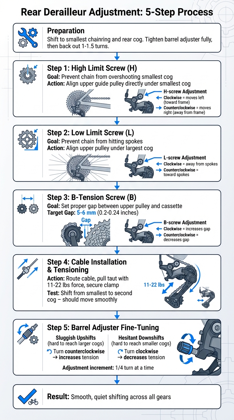 5-Step Rear Derailleur Adjustment Process for Smooth Bike Shifting