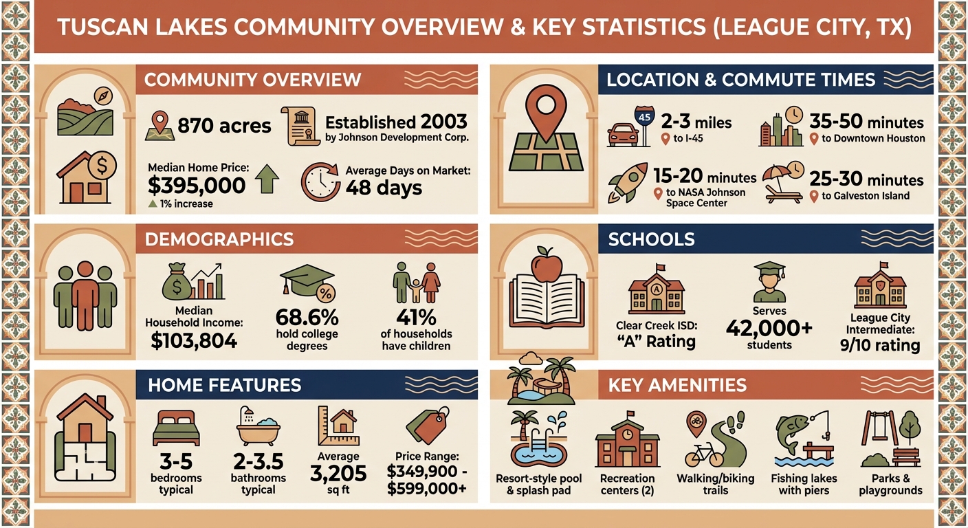 Tuscan Lakes League City TX Quick Facts and Statistics