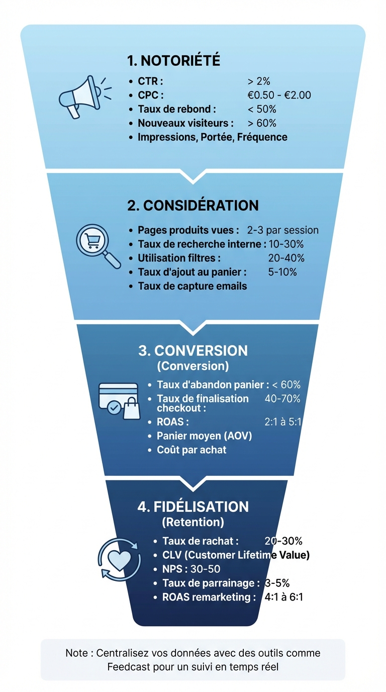 E-commerce Funnel Metrics: Key KPIs by Stage (Awareness to Retention)