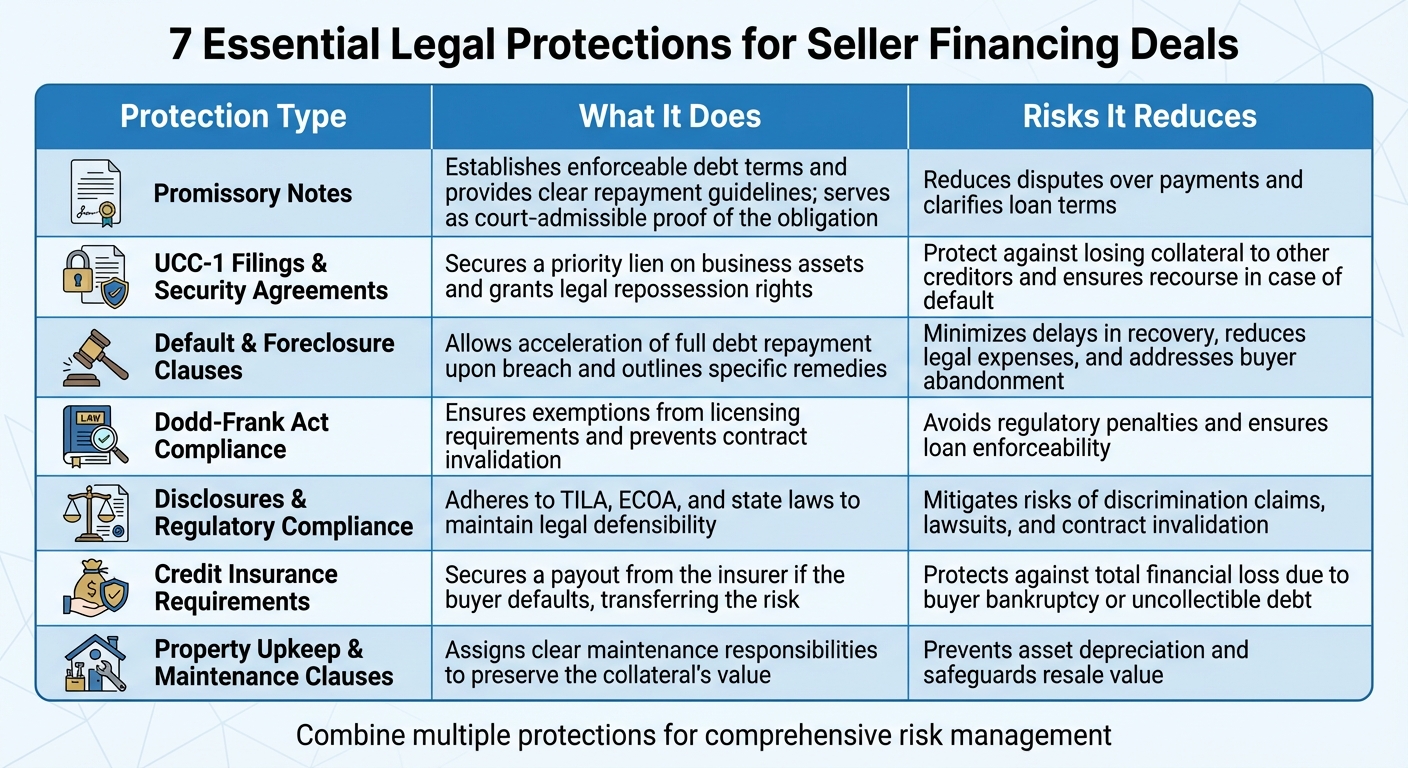 7 Essential Legal Protections for Seller Financing Deals