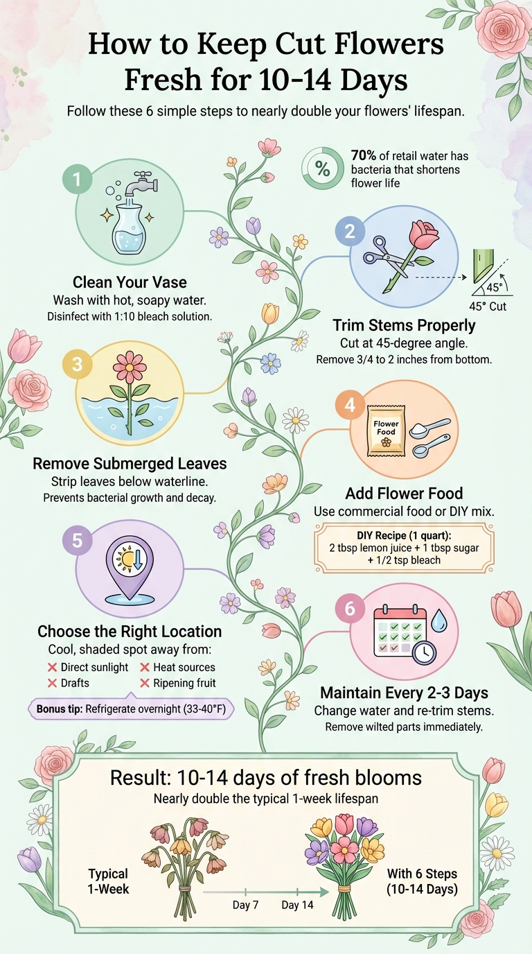 6 Steps to Keep Cut Flowers Fresh for 10-14 Days