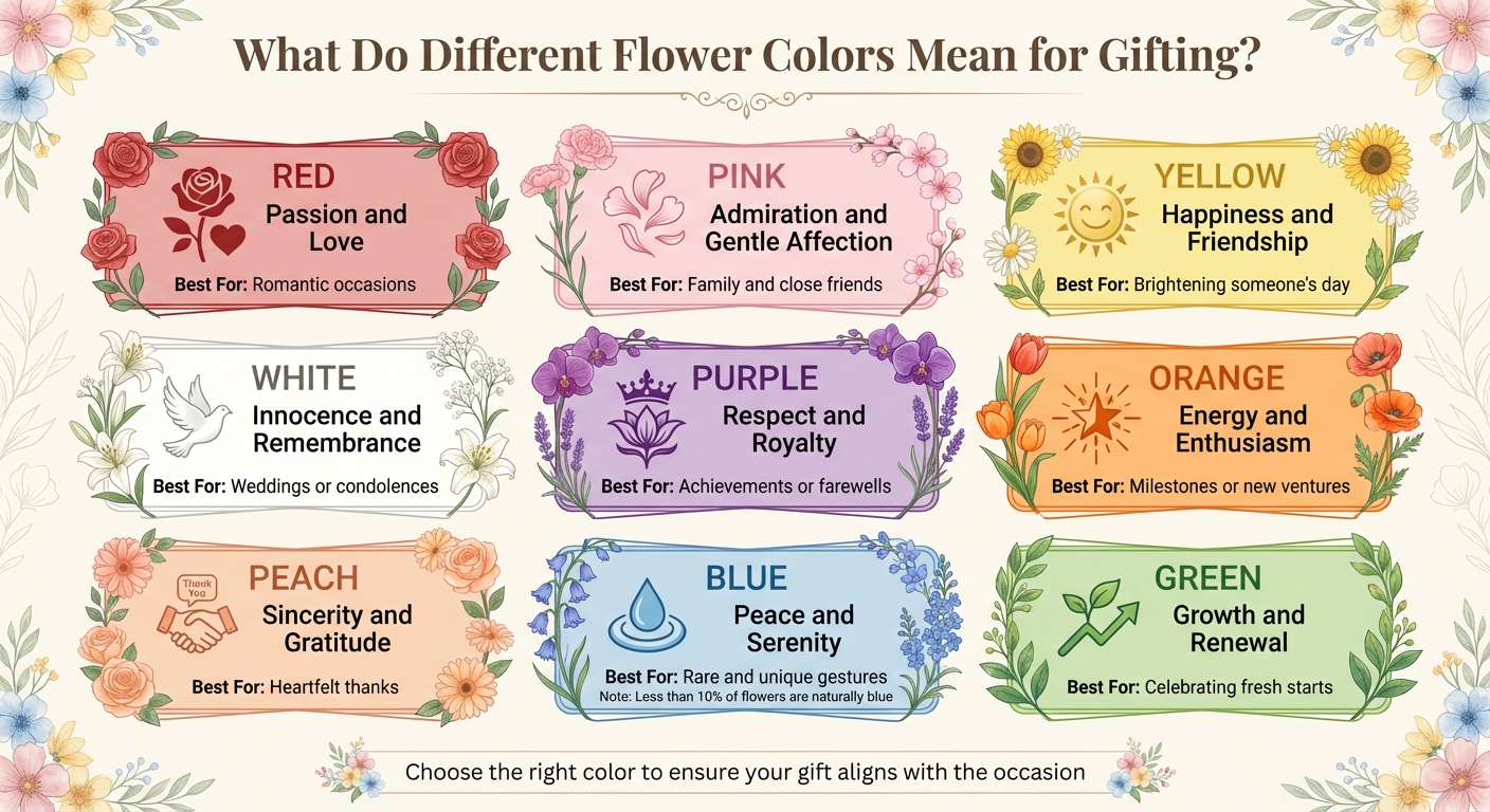Flower Color Meanings Guide for Gift Giving