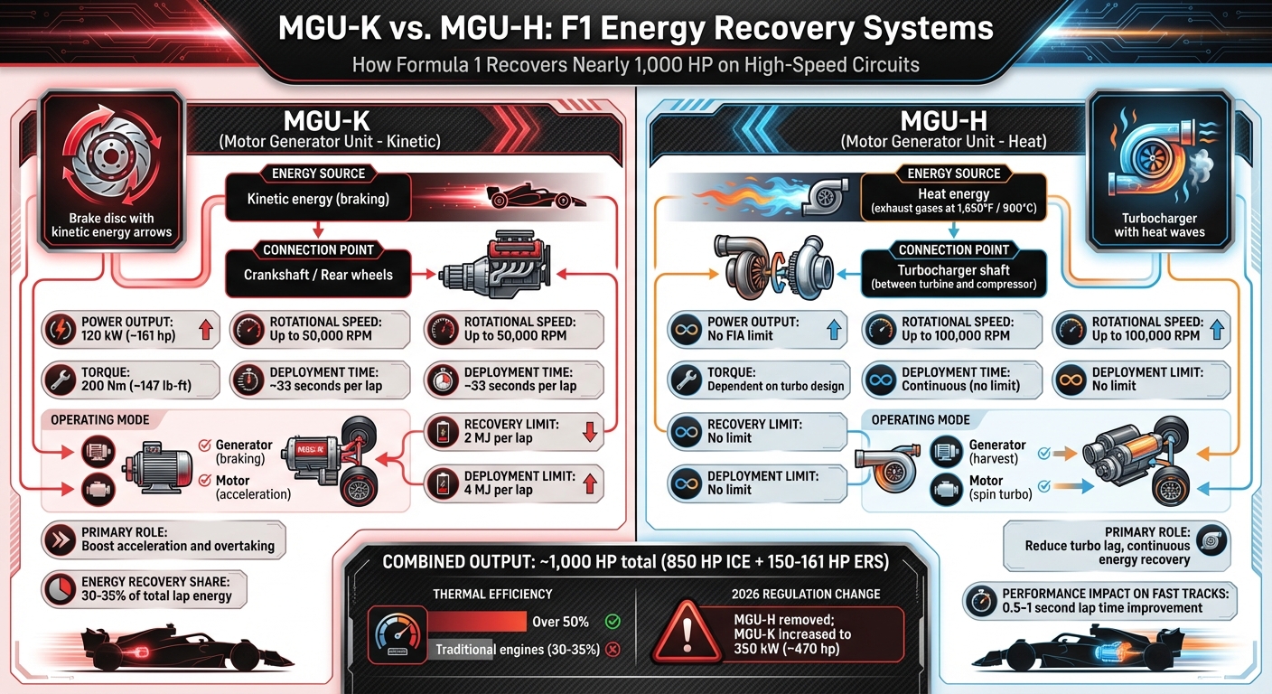 MGU-K vs MGU-H: F1 Energy Recovery Systems Comparison