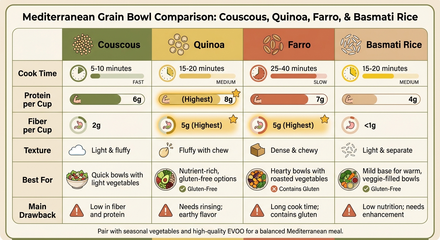 Mediterranean Grain Bowl Comparison: Cook Time, Nutrition & Best Uses