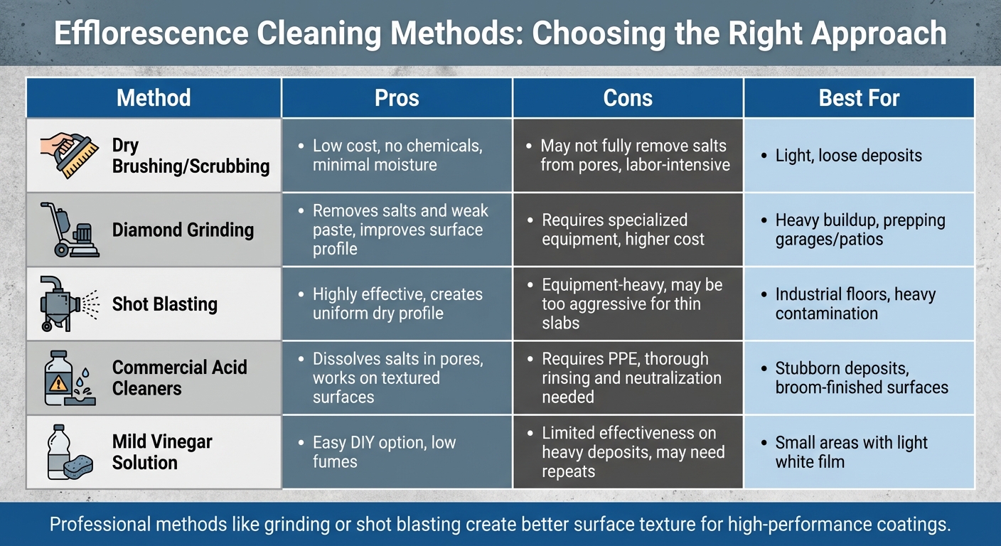 Why Efflorescence Cleaning Matters Before Coating 5 Efflorescence Cleaning Methods Comparison: Mechanical Vs Chemical Approaches