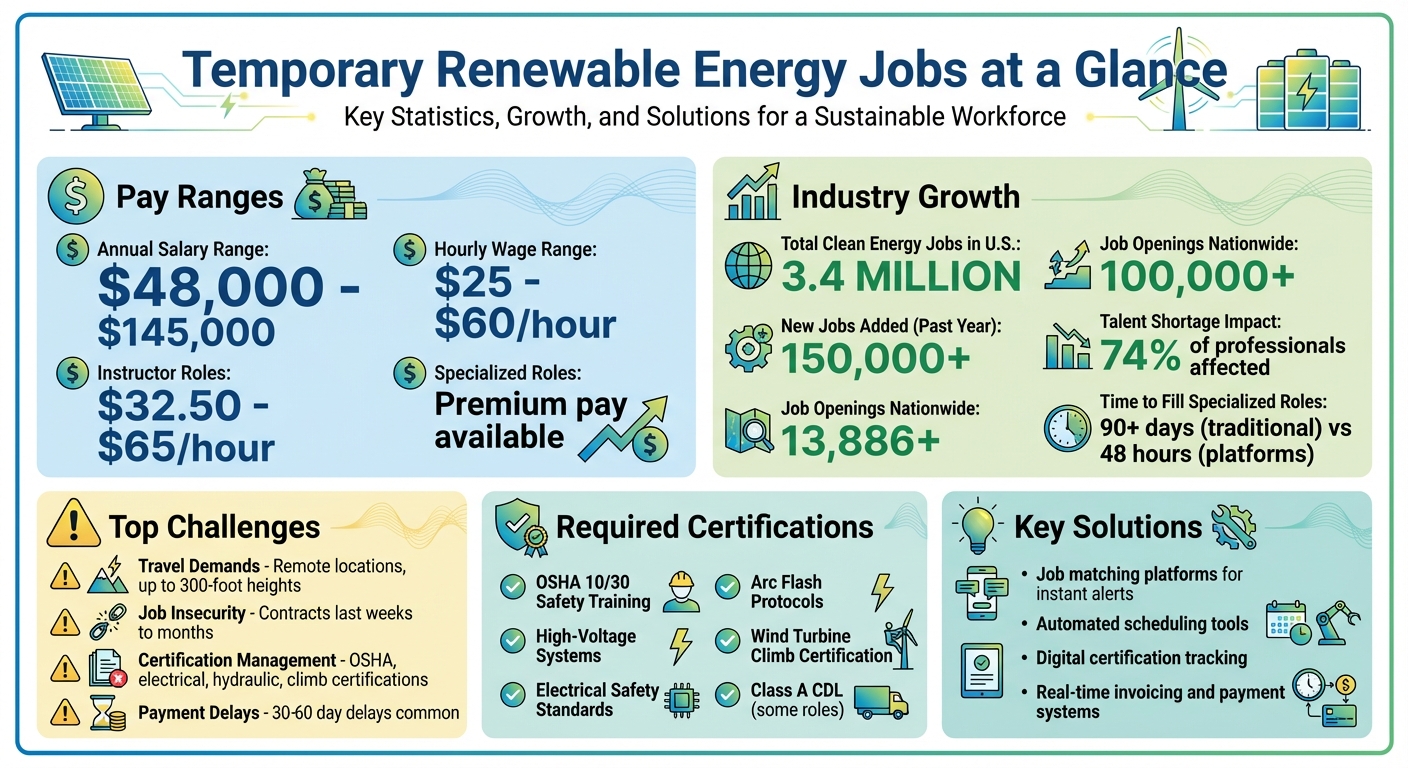 Temporary Renewable Energy Jobs: Pay Ranges, Challenges, and Key Statistics