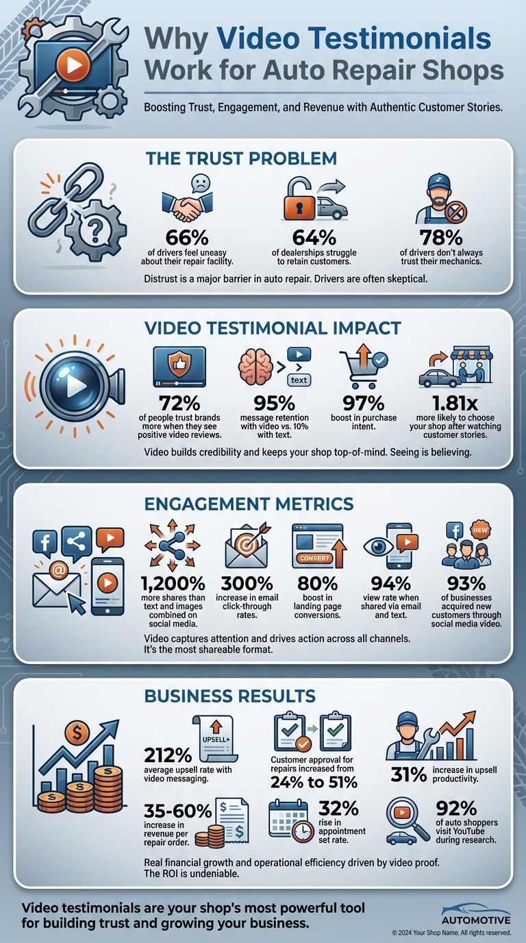 Video Testimonial Impact Statistics for Auto Repair Shops