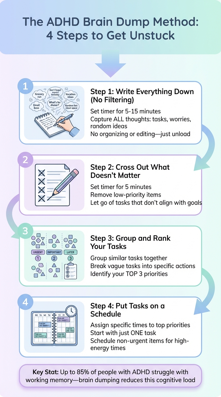 4-Step ADHD Brain Dump Method for Clearing Mental Clutter