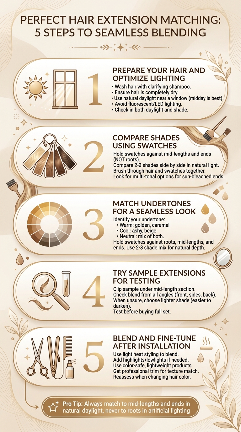 5-Step Guide to Matching Hair Extensions to Your Natural Hair Color